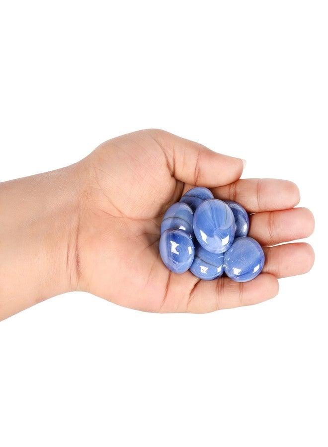 Ercole® Decorative Shiny Glossy Round Flower Glass Pebbles Kancha Stones for Vase Fillers Plant Pots Home Table Garden Fountain & Outdoor Decoration (Silk Blue, 4 Kg) - Image 3